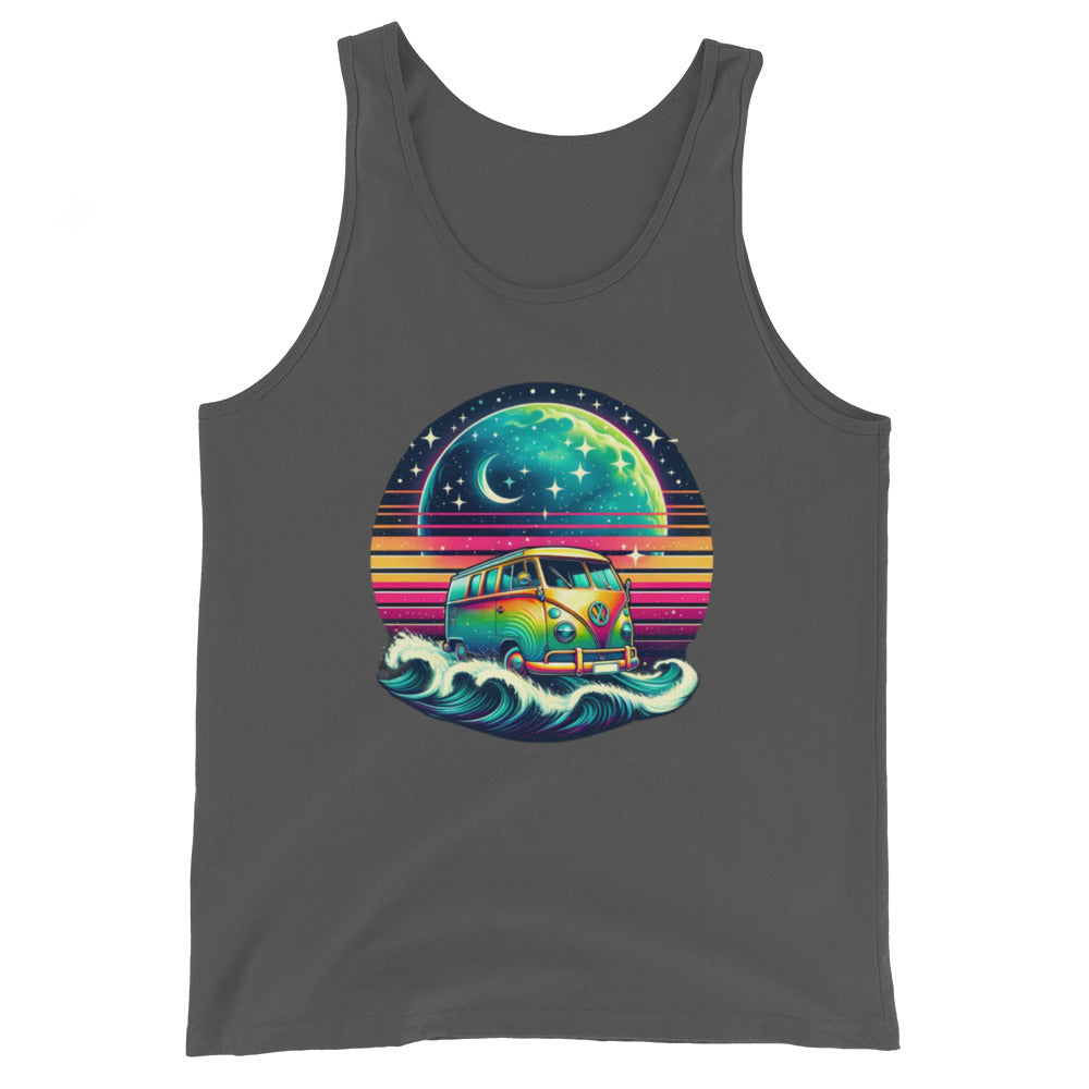 Cosmic Surfing with a Vintage Van - Masculine Cut Tank