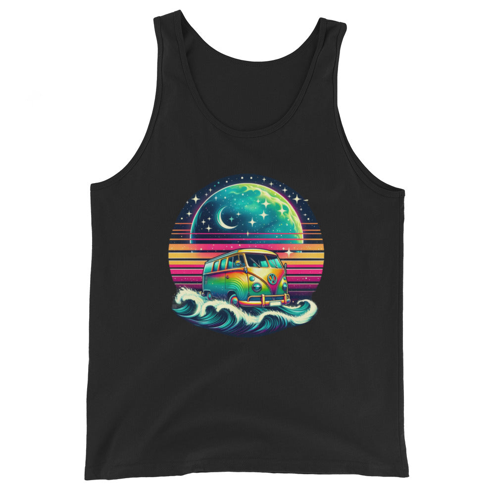 Cosmic Surfing with a Vintage Van - Masculine Cut Tank