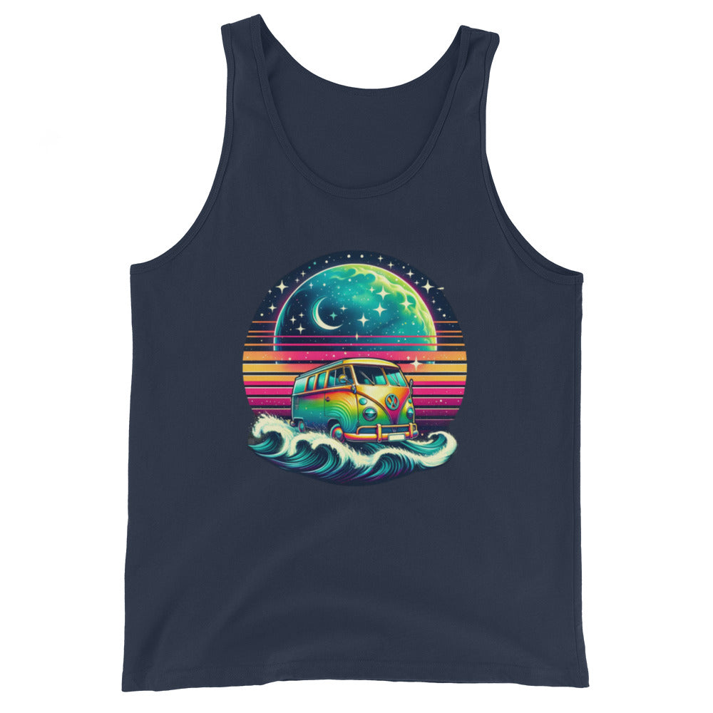 Cosmic Surfing with a Vintage Van - Masculine Cut Tank