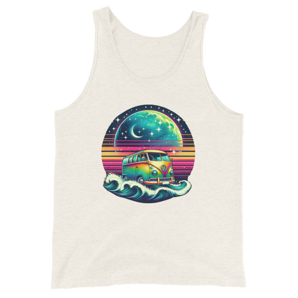 Cosmic Surfing with a Vintage Van - Masculine Cut Tank