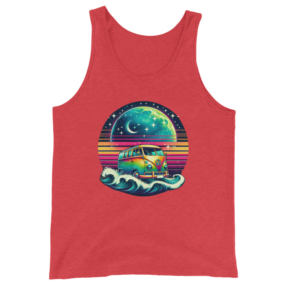 Cosmic Surfing with a Vintage Van - Masculine Cut Tank