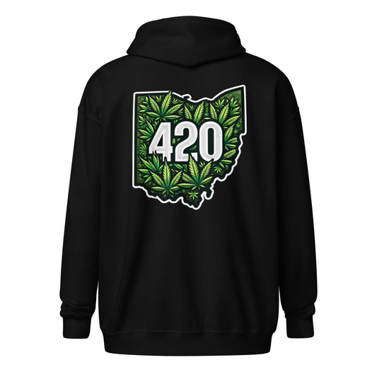 420 Green State zip hoodie