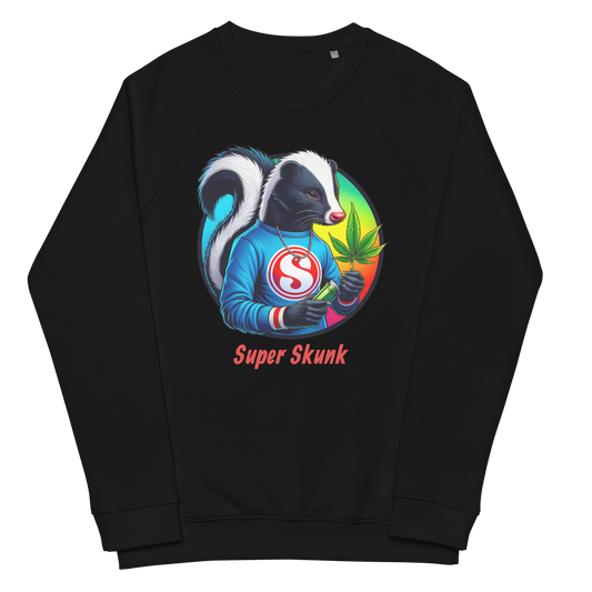 Super Skunk - Unisex organic raglan sweatshirt