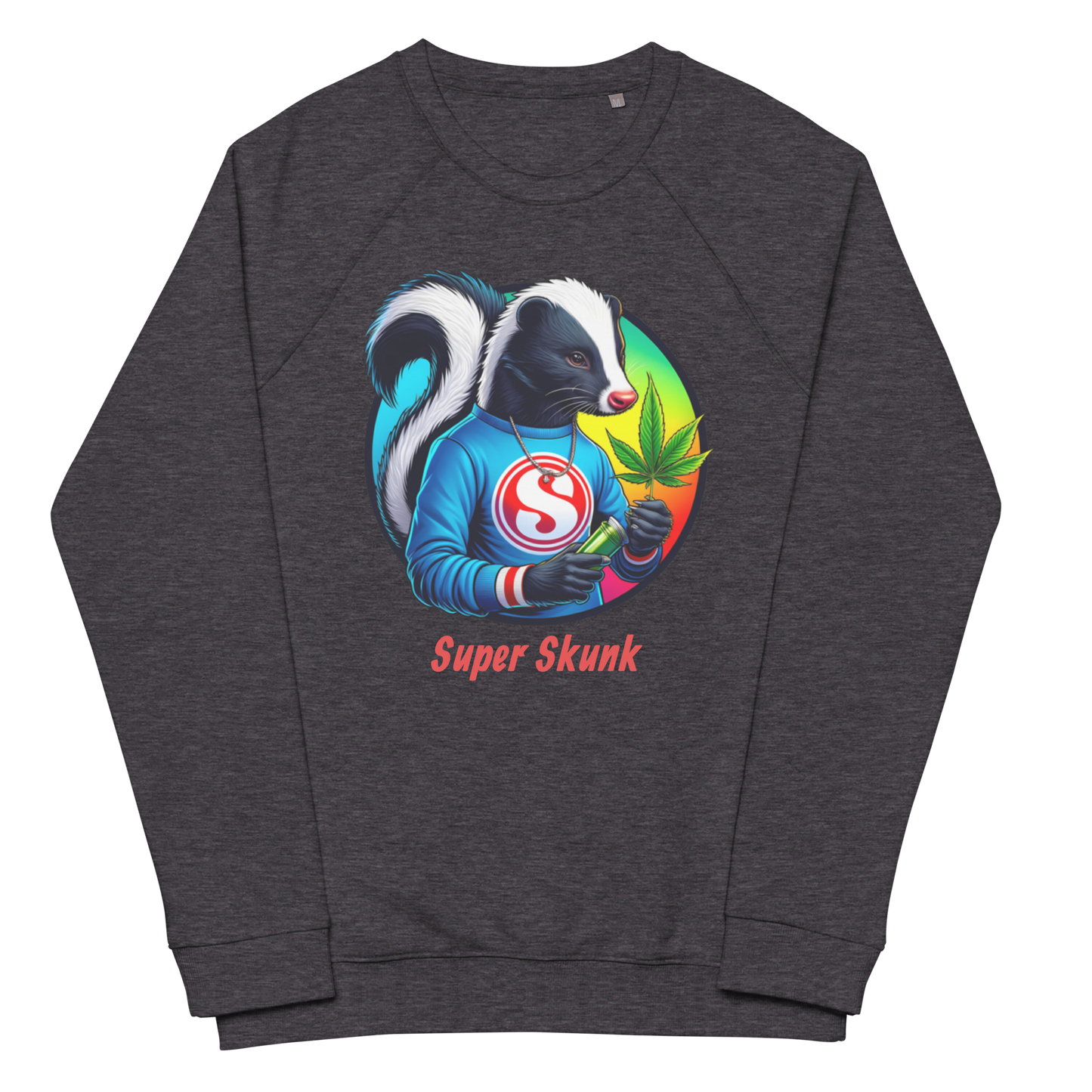 Super Skunk - Unisex organic raglan sweatshirt