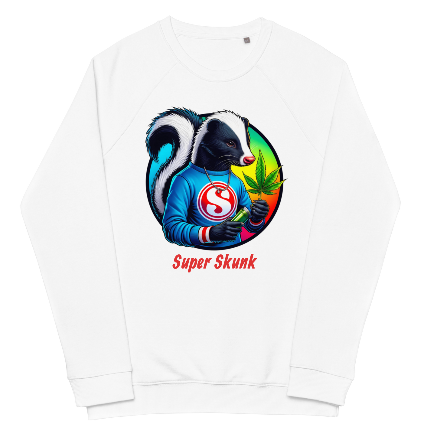 Super Skunk - Unisex organic raglan sweatshirt