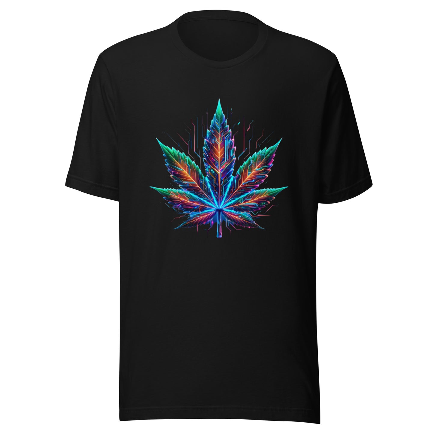 Neon Botanical Circuitry t-shirt