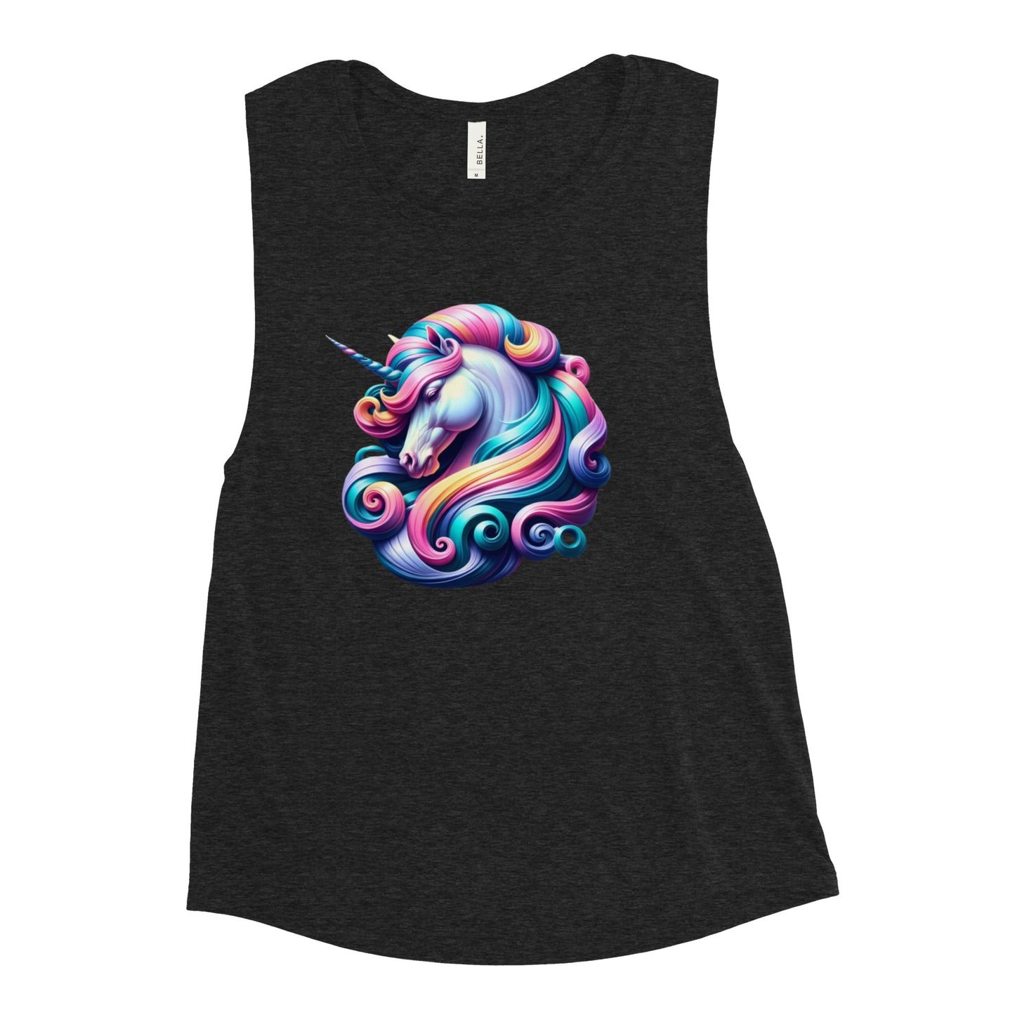 Spiral Spectrum Unicorn - Femme Cut Muscle Tank