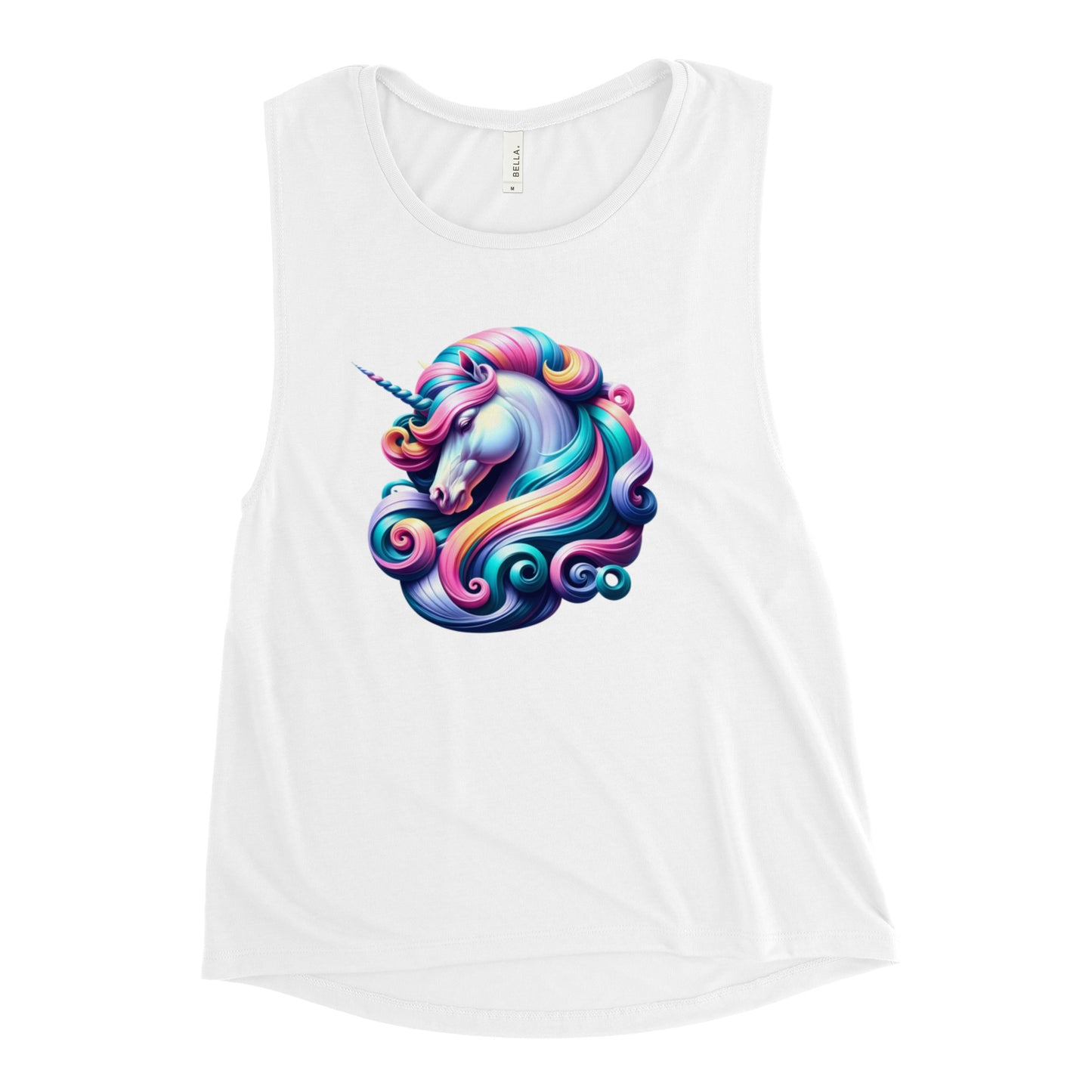 Spiral Spectrum Unicorn - Femme Cut Muscle Tank