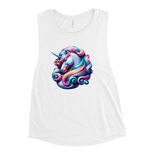 Spiral Spectrum Unicorn - Femme Cut Muscle Tank