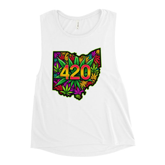 Kaleidoscopic 420 Ohio Tribute - Femme Cut Muscle Tank