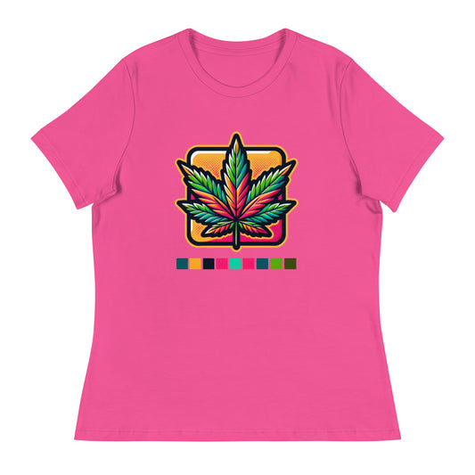 Pop Art Leaf - Femme Relaxed T-Shirt