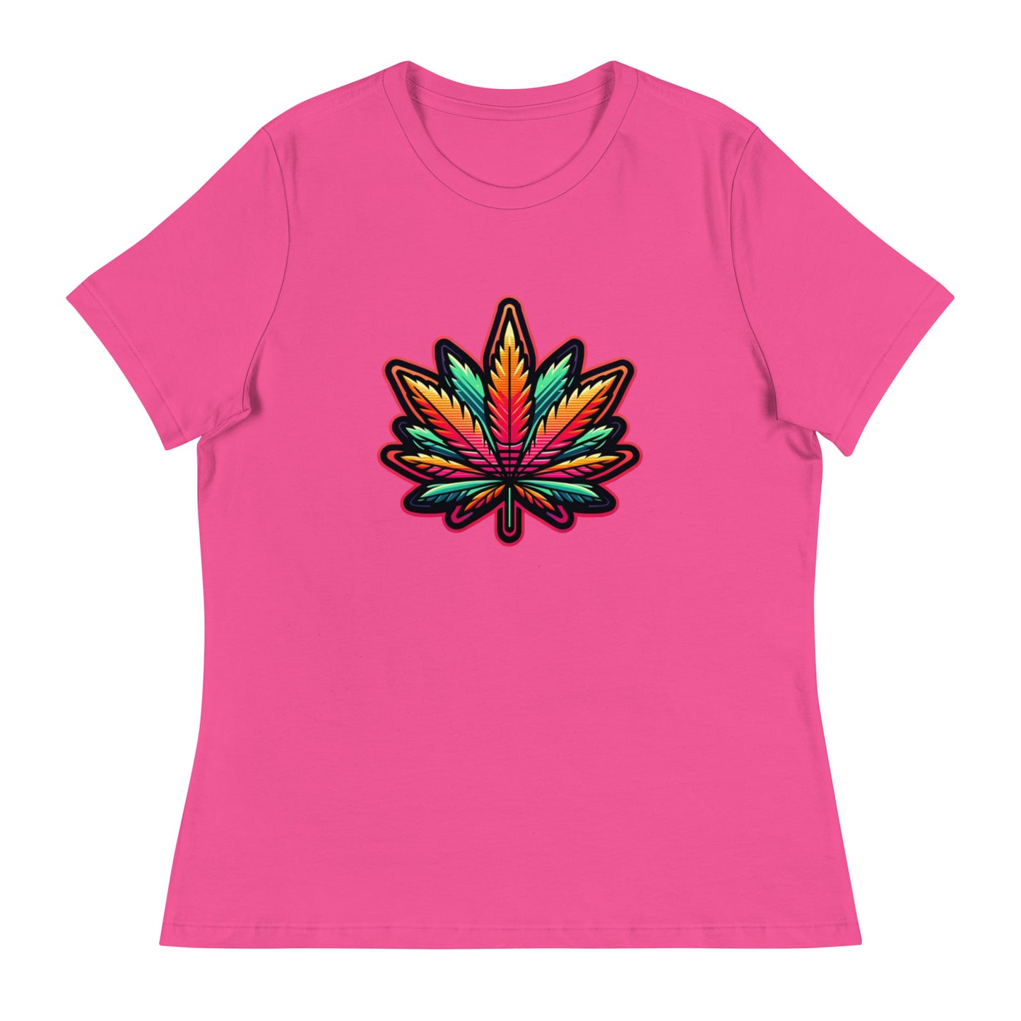 Vibrant Spectrum Leaf - Femme Relaxed T-Shirt