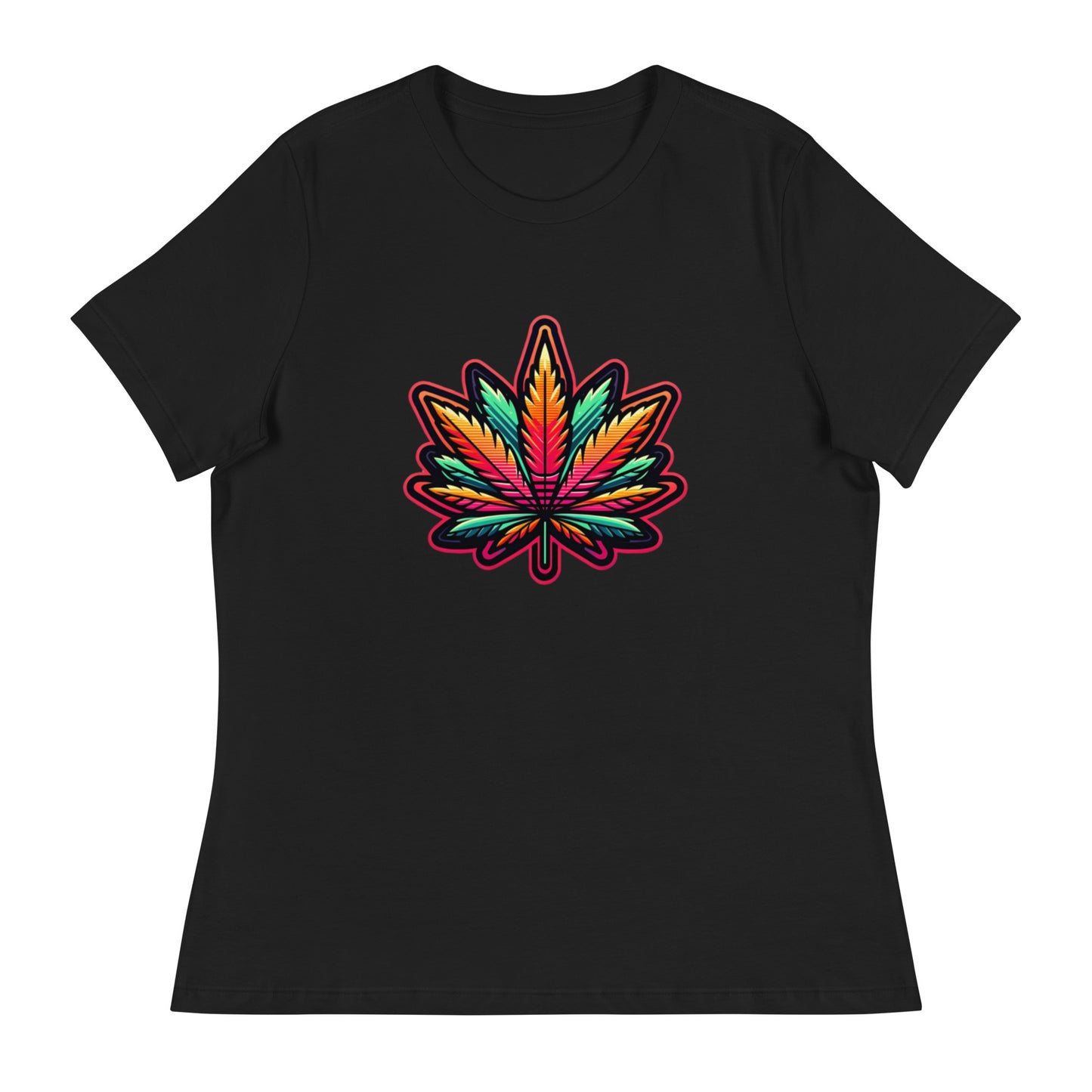 Vibrant Spectrum Leaf - Femme Relaxed T-Shirt