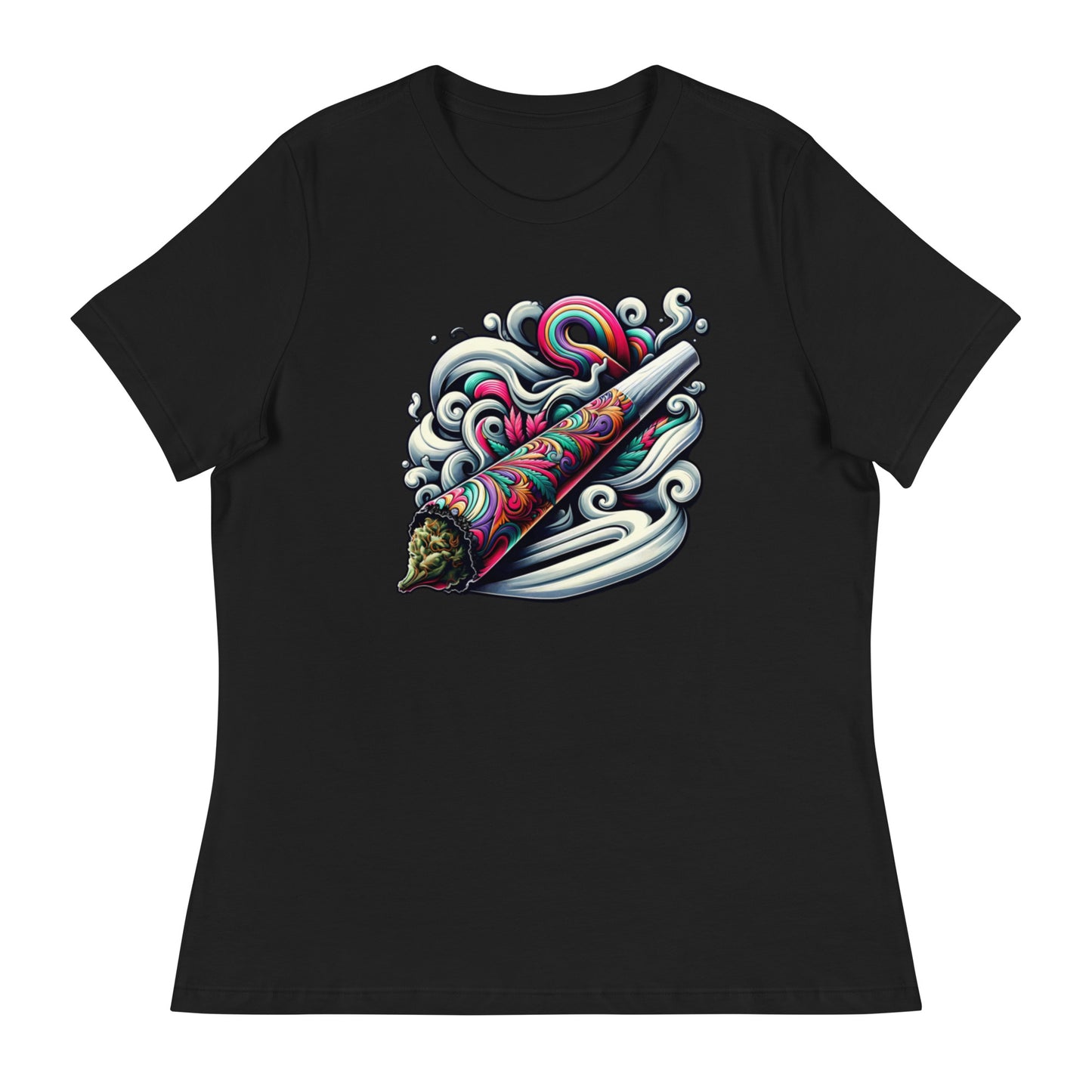 Psychedelic Swirls and Smoke - Femme Relaxed T-Shirt