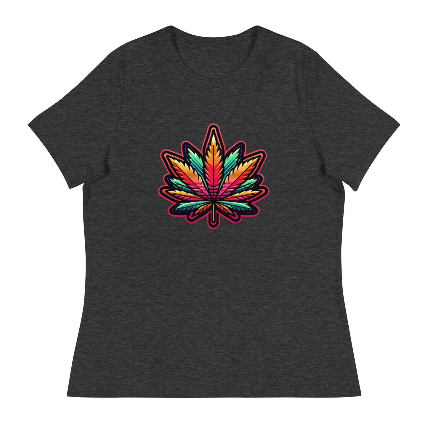 Vibrant Spectrum Leaf - Femme Relaxed T-Shirt