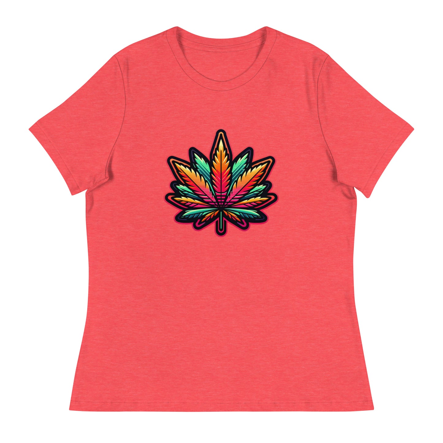 Vibrant Spectrum Leaf - Femme Relaxed T-Shirt