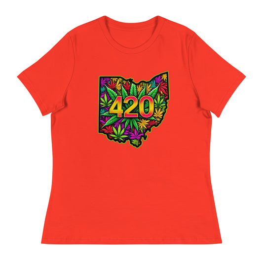 Kaleidoscopic 420 Ohio Tribute - Femme Relaxed T-Shirt