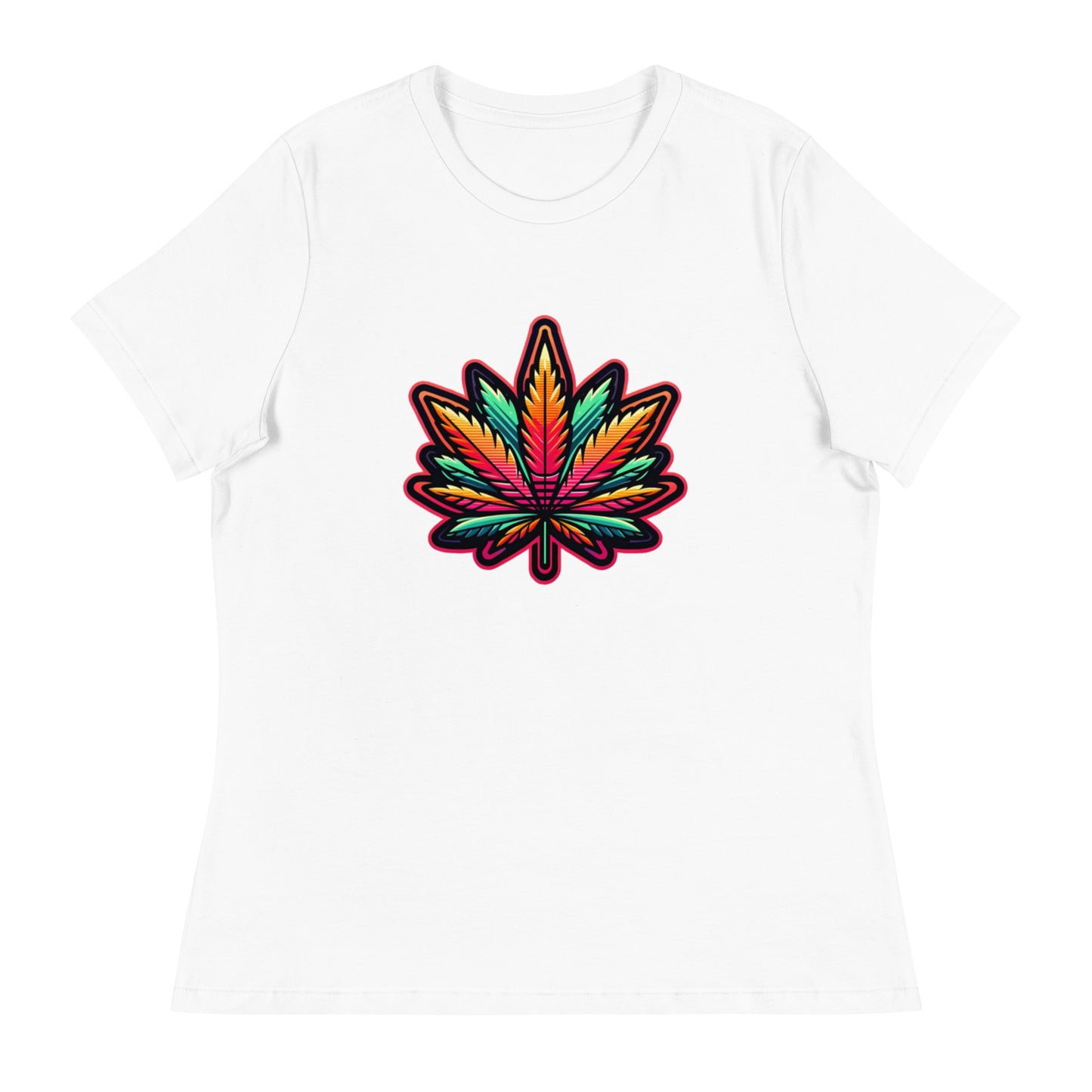 Vibrant Spectrum Leaf - Femme Relaxed T-Shirt