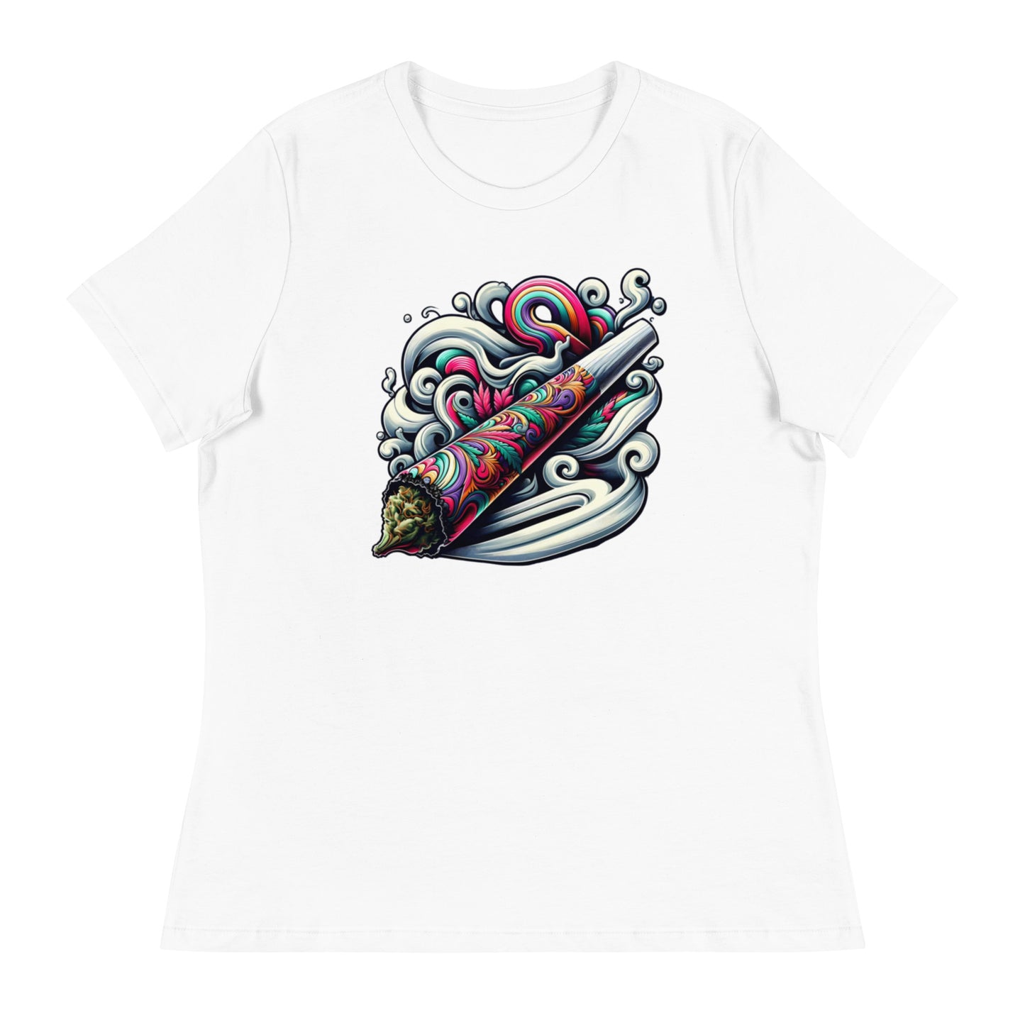 Psychedelic Swirls and Smoke - Femme Relaxed T-Shirt